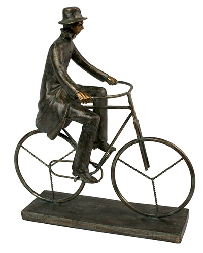 Resin Man Riding Bicycle - Click Image to Close